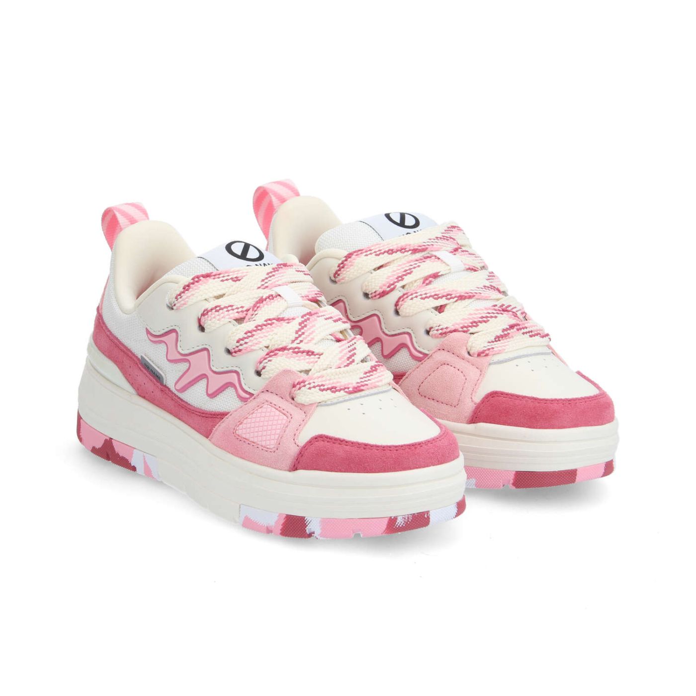 NOLLIE MILKSHAKE W - SUEDE/MESH/NAPP - PINK/OFF WHITE